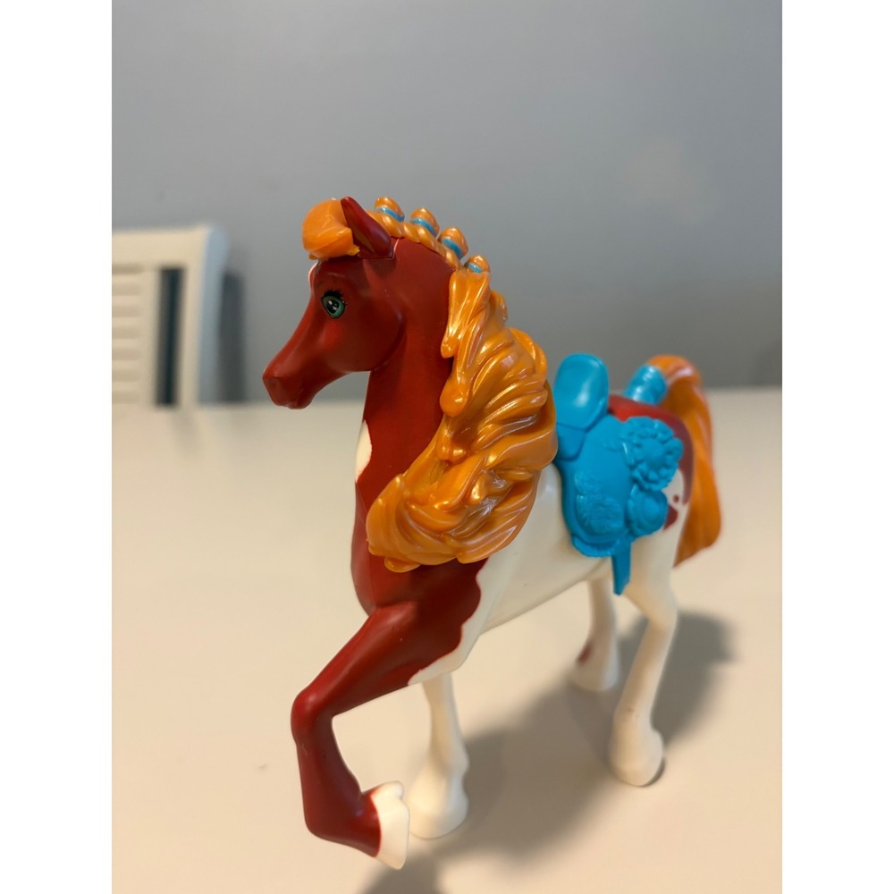 Just Play Spirit Riding Free Boomerang Horse Figure Brown White Blue Saddle